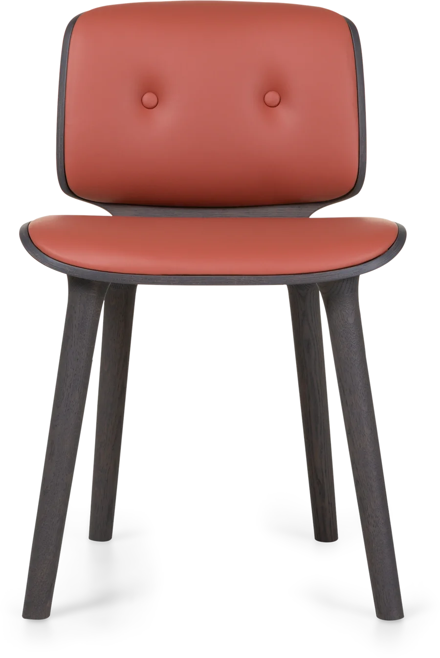 Nut Dining Chair red brown front view